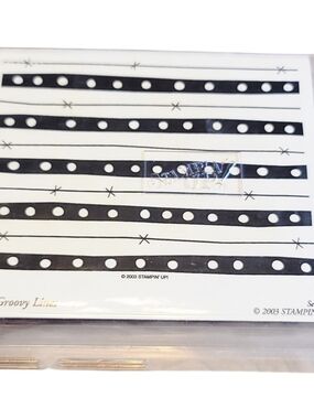 Stampin' Up! Groovy Lines Rubber Stamp - Black & White Stripe Design